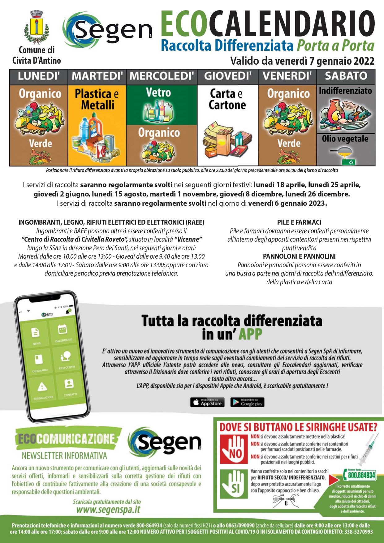 Raccolta Differenziata - ecoCalendario 2022